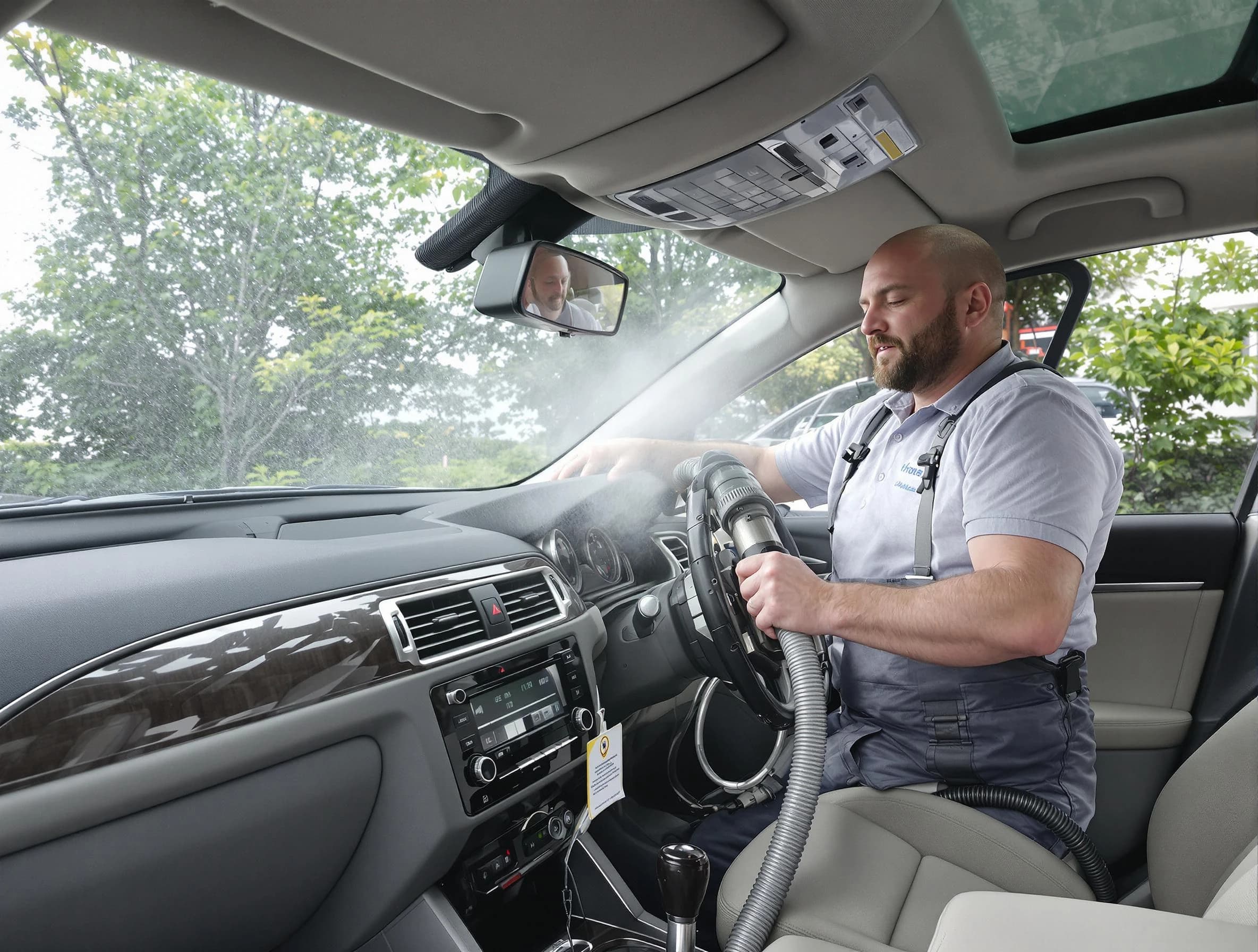 Vinings Air Duct Cleaning specialist performing professional car duct cleaning in Vinings