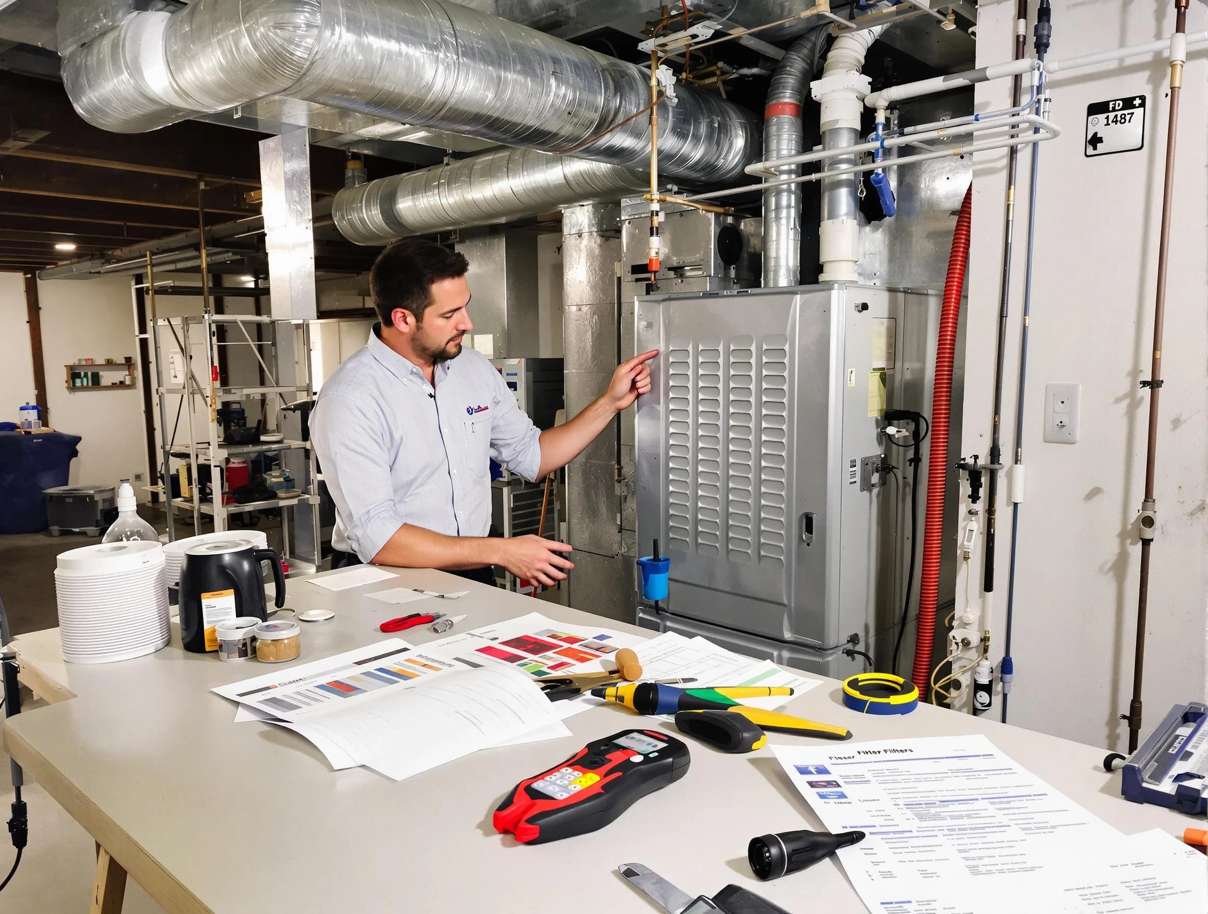 Vinings Air Duct Cleaning inspector conducting detailed filter system evaluation using professional diagnostic tools in Vinings