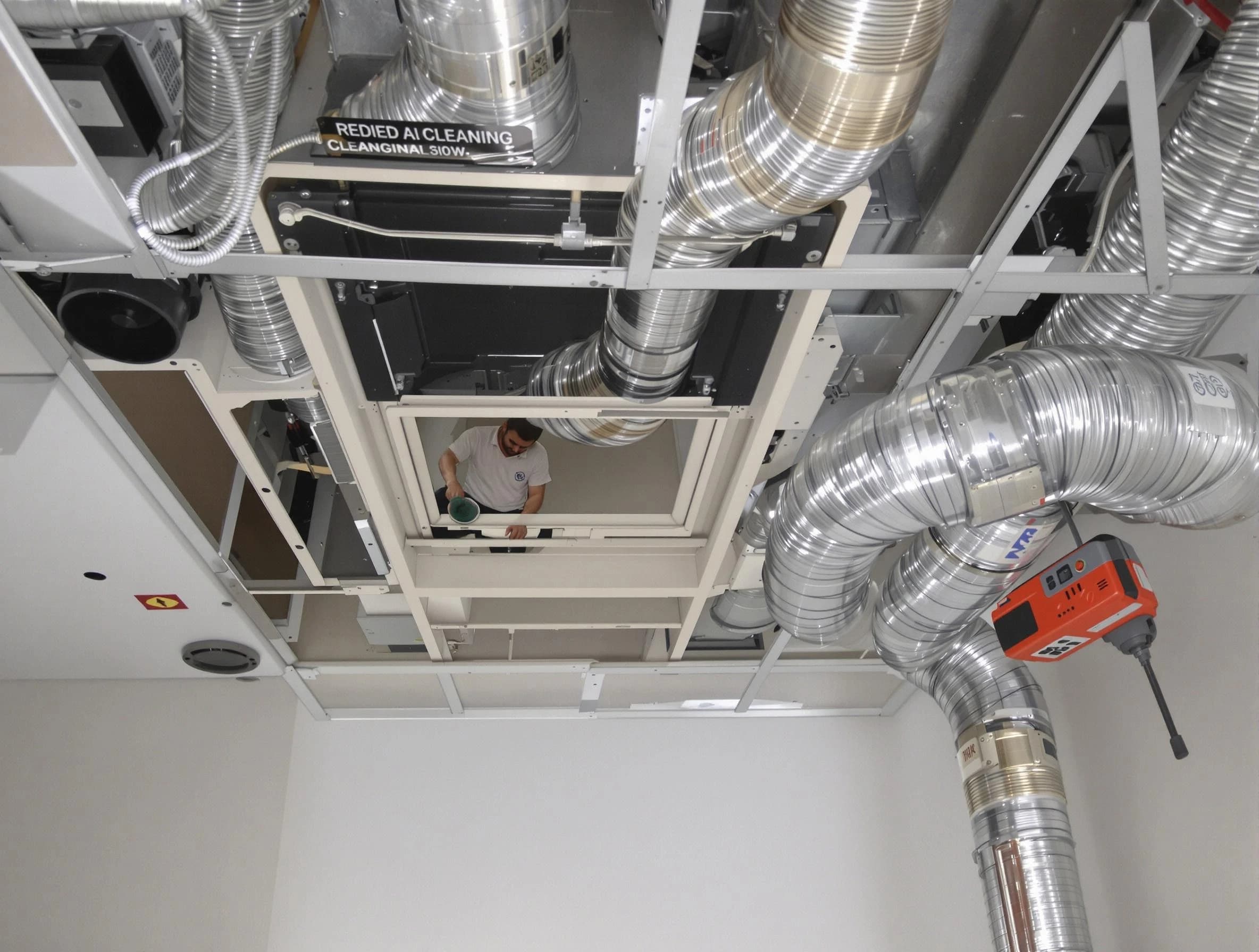 Vinings Air Duct Cleaning technician performing detailed central duct system cleaning in Vinings